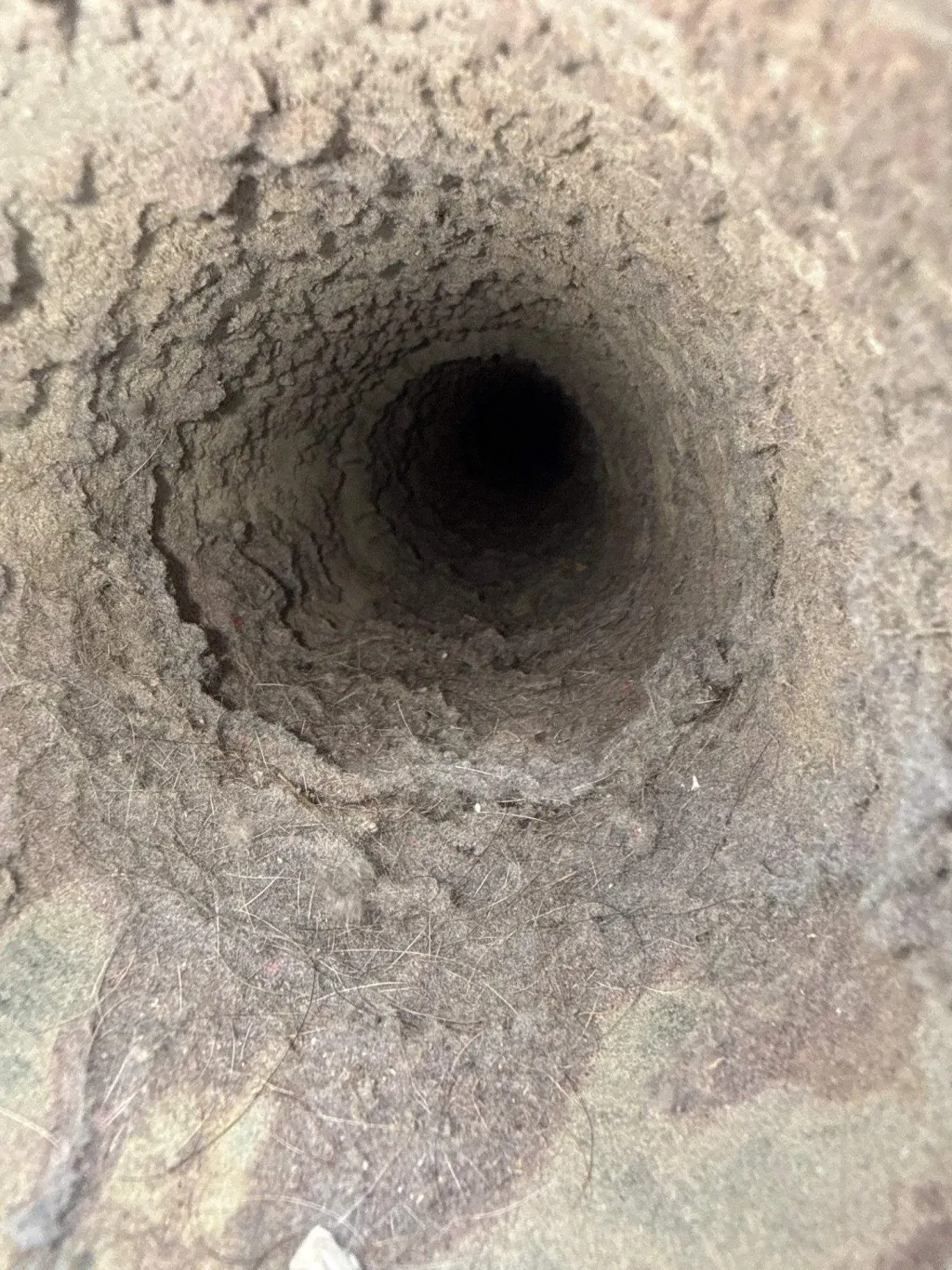 Inside a customer's ductwork before Superior's cleaning — job 6