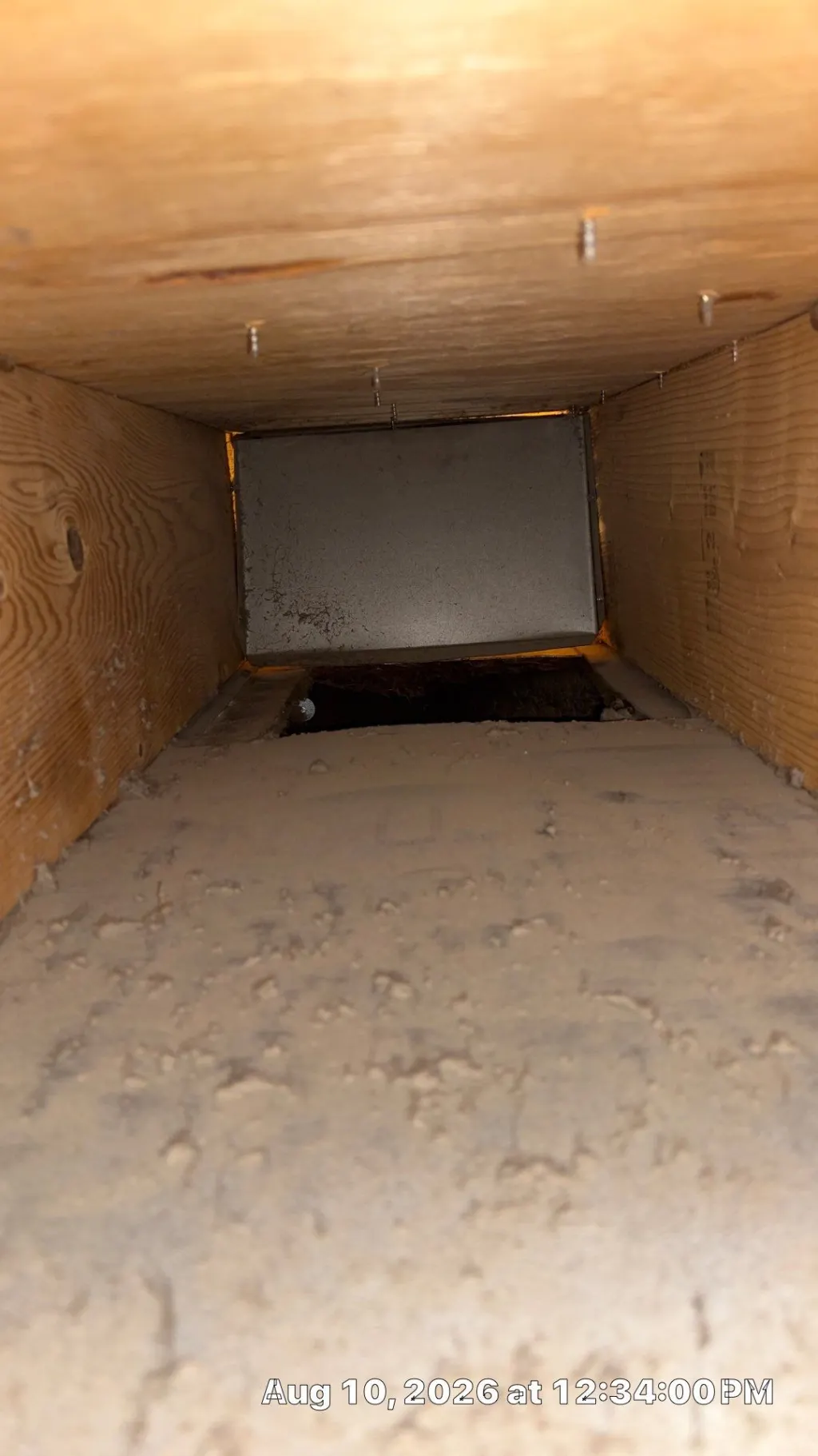 Inside a customer's ductwork before Superior's cleaning — job 9