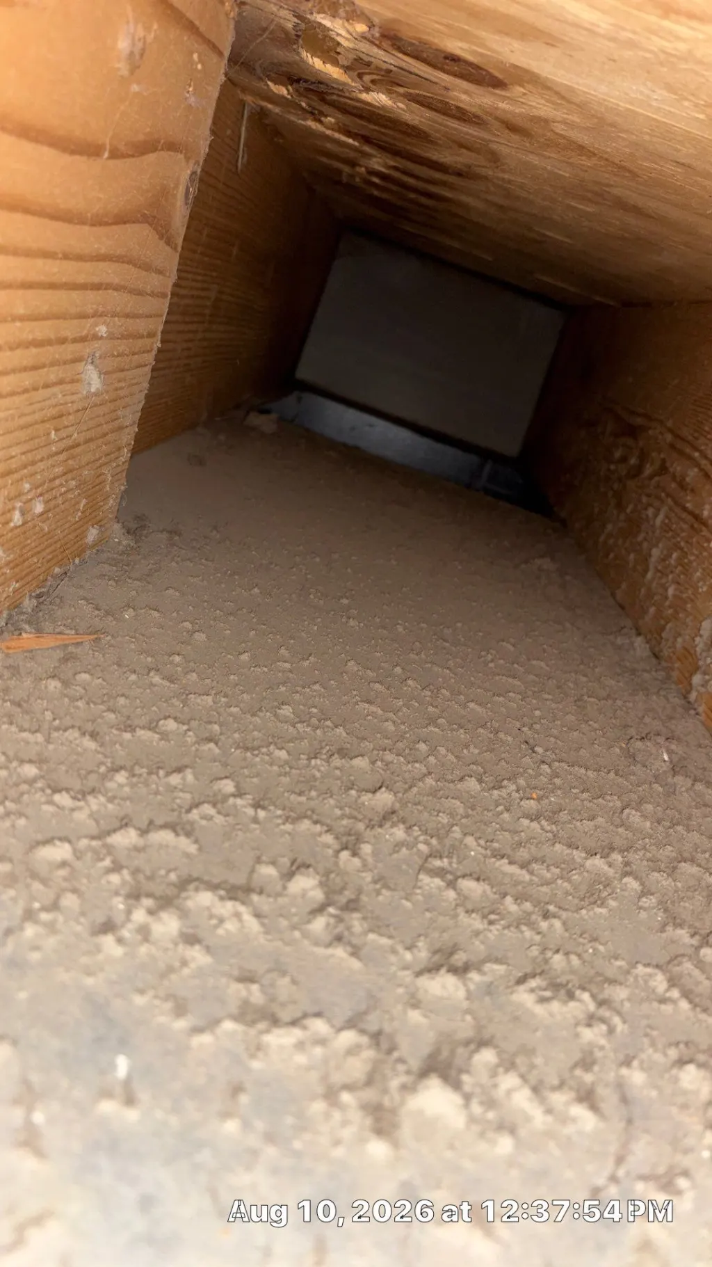 Inside a customer's ductwork before Superior's cleaning — job 10