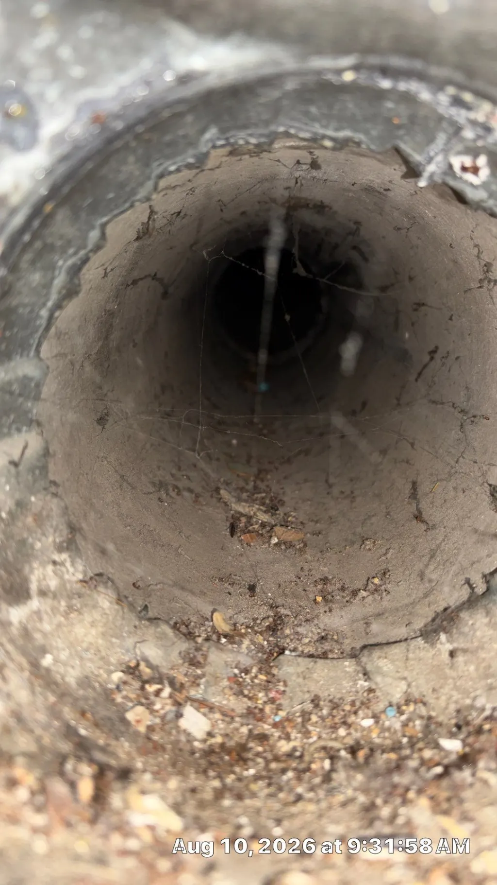 Inside a customer's ductwork before Superior's cleaning — job 11