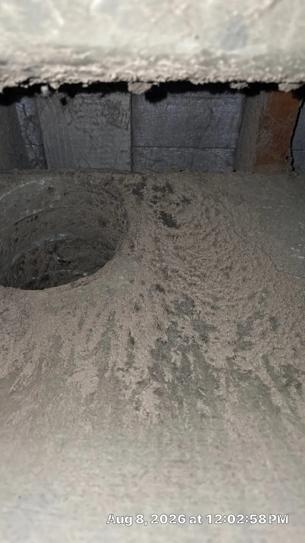 Inside a customer's ductwork before Superior's cleaning — job 12
