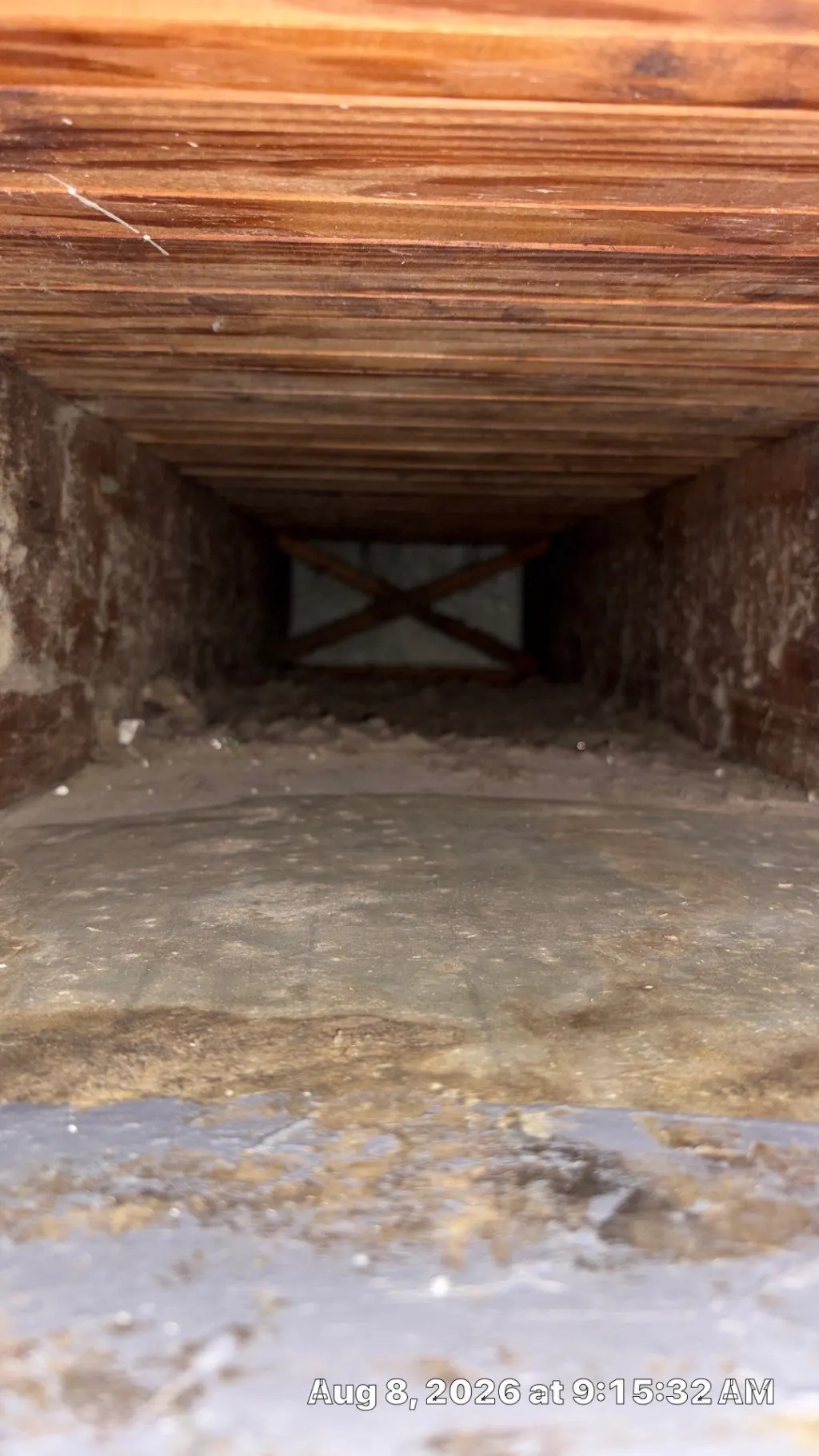 Inside a customer's ductwork before Superior's cleaning — job 13