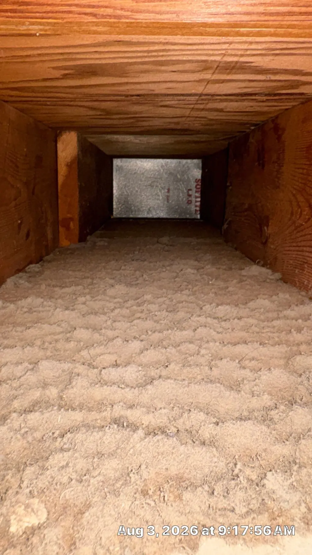Inside a customer's ductwork before Superior's cleaning — job 19