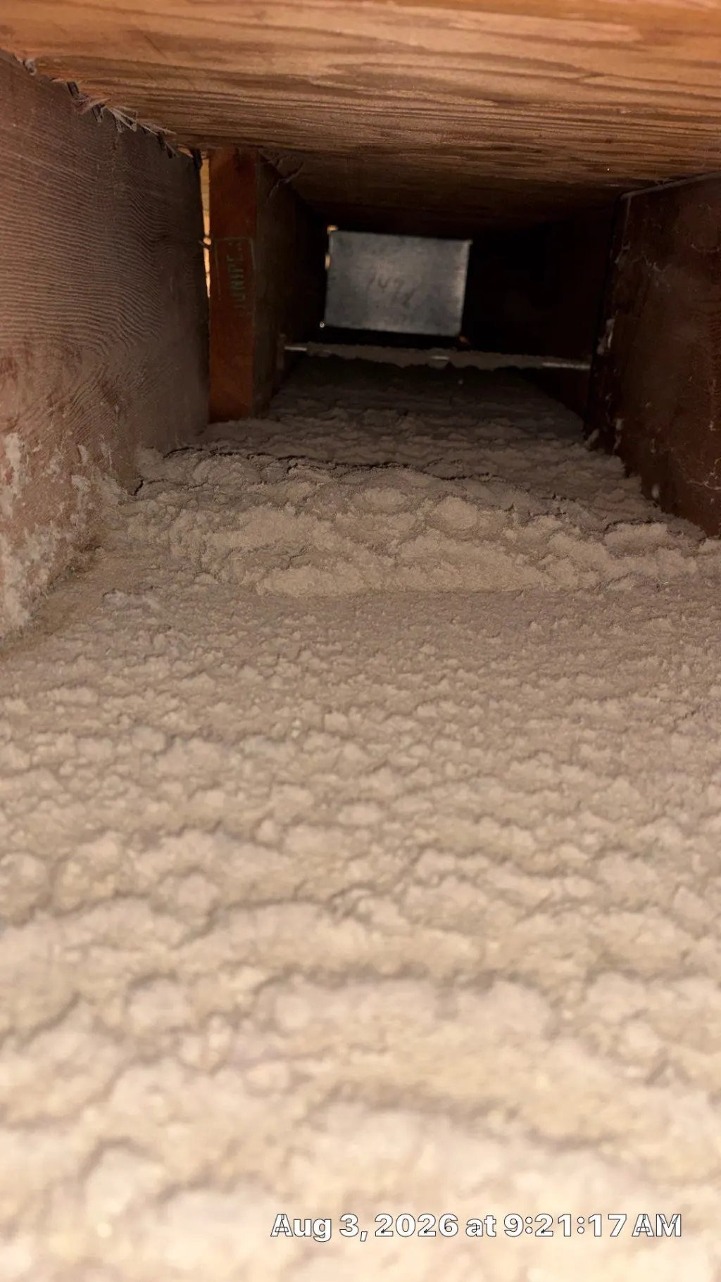 Inside a customer's ductwork before Superior's cleaning — job 20