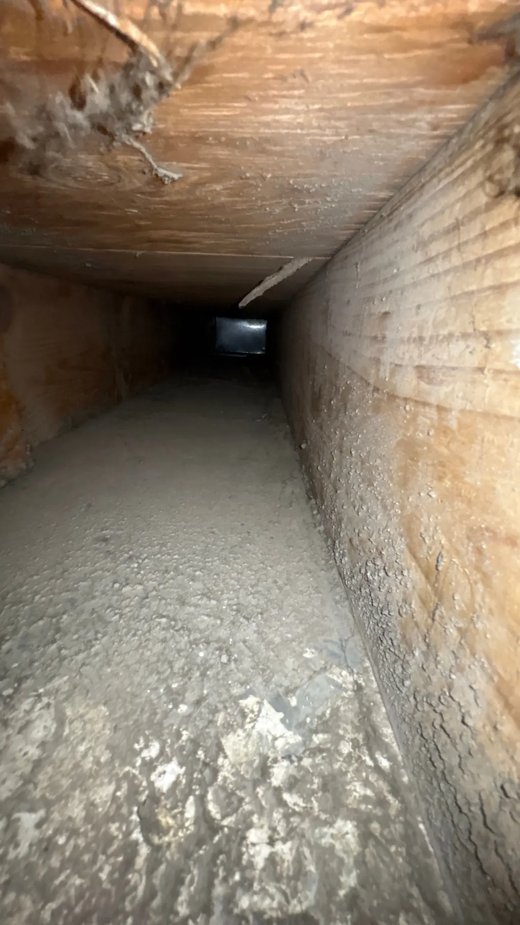 Inside a customer's ductwork before Superior's cleaning — job 24