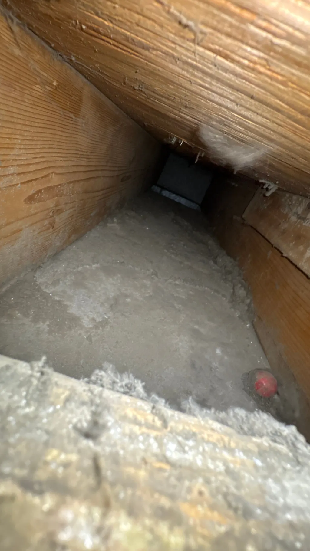 Inside a customer's ductwork before Superior's cleaning — job 25