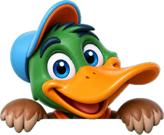 Superior Air Duct Cleaning duck mascot peeking in