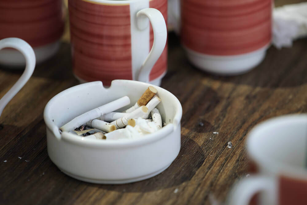 Cigarettes in ashtray