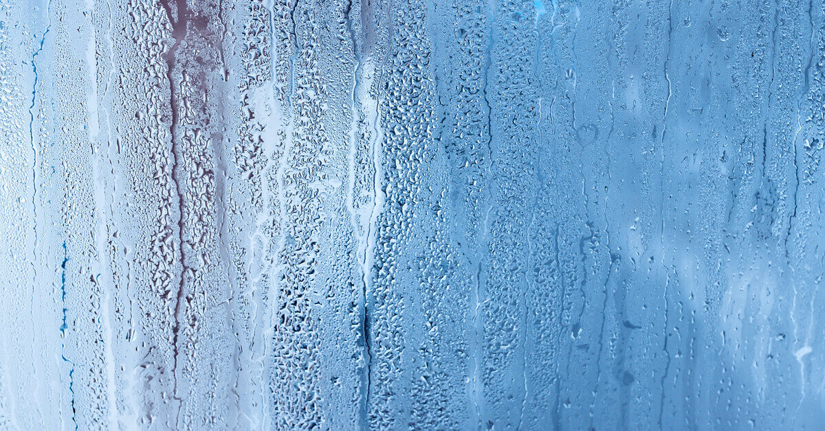 window covered in condensation