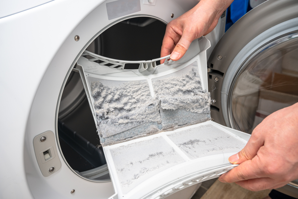 dryer filter with lint on it